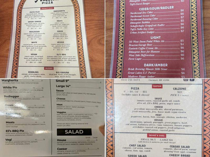 Fireside Pizza Menu