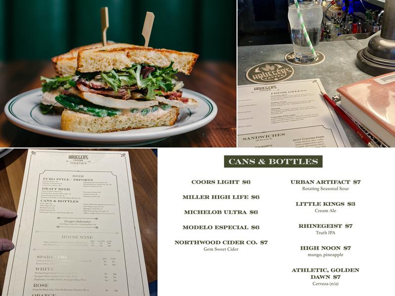 Krueger's Tavern Menu