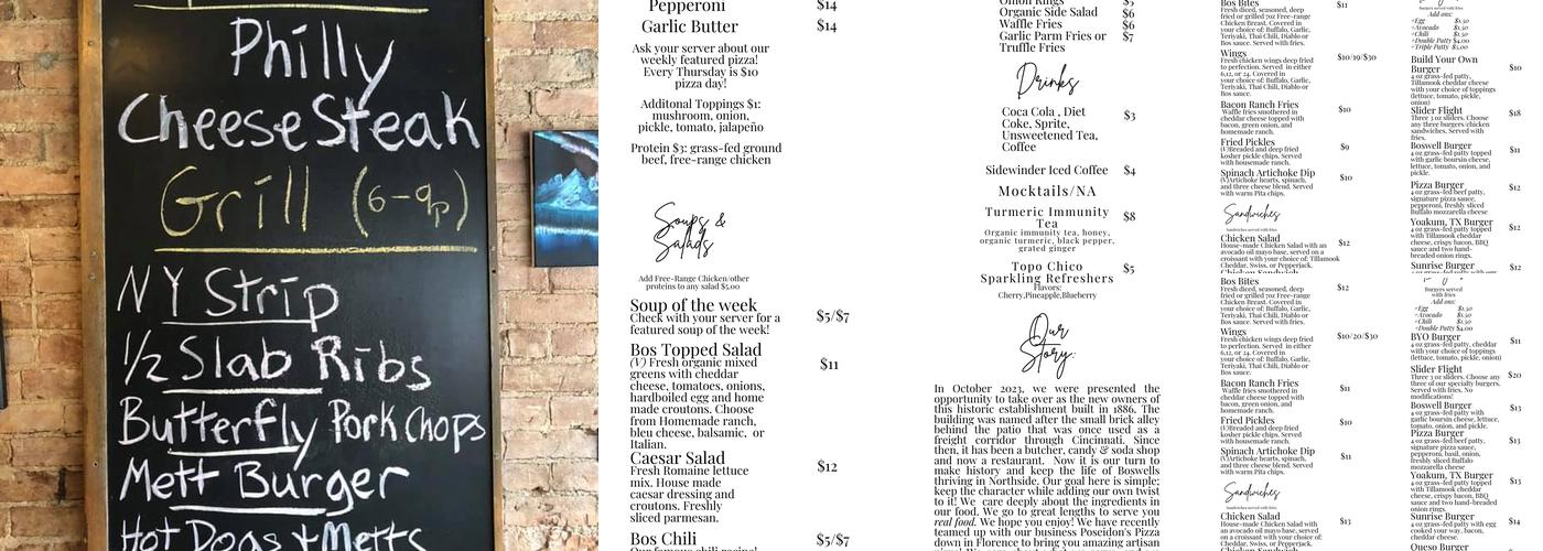 Boswell's Menu