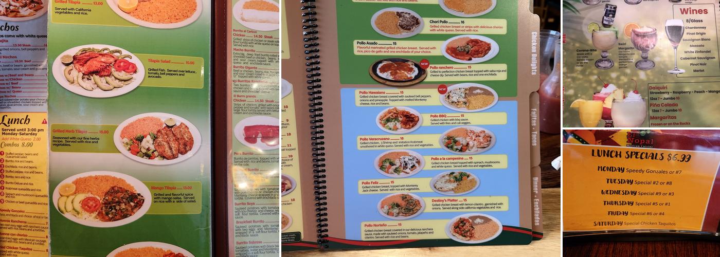 El Nopal Shepherdsville Menu
