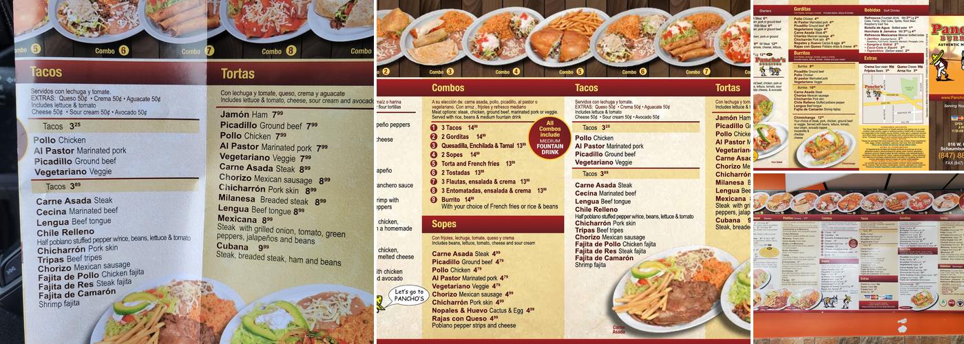 Pancho's Burritos Menu