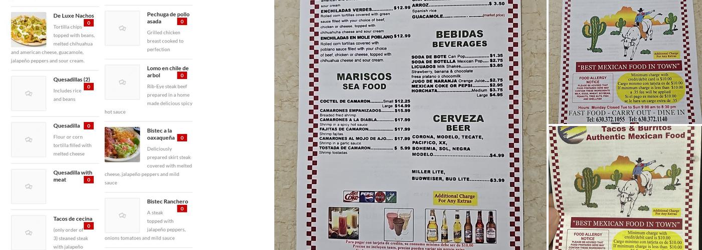 El Rodeo Tacos Menu