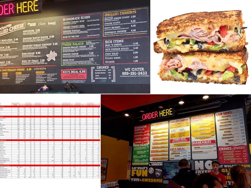 Tom & Chee Menu