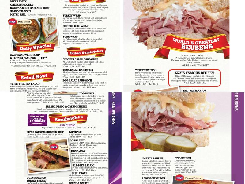 Izzy's Menu