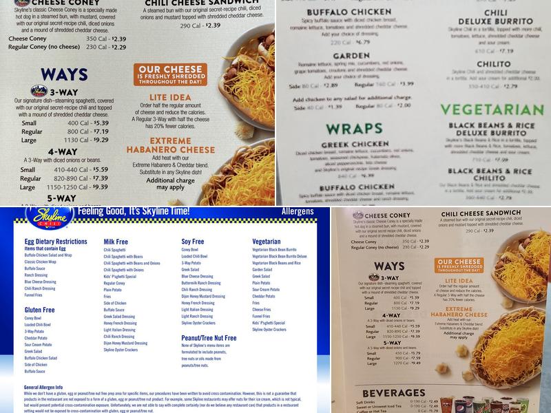 Skyline Chili Menu