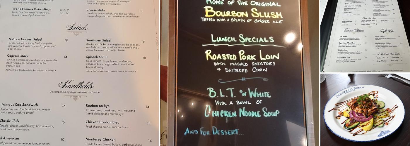 Greyhound Tavern Menu