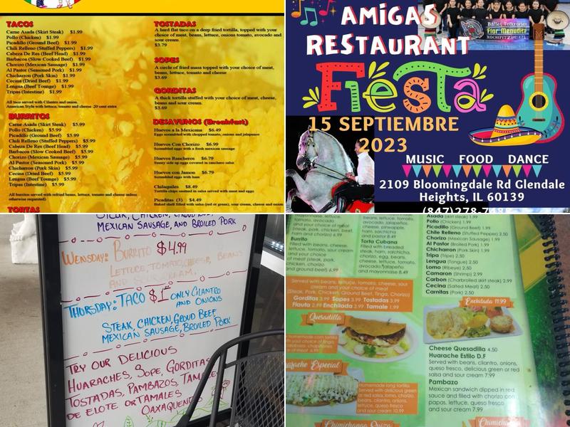 Amigas Restaurant Menu