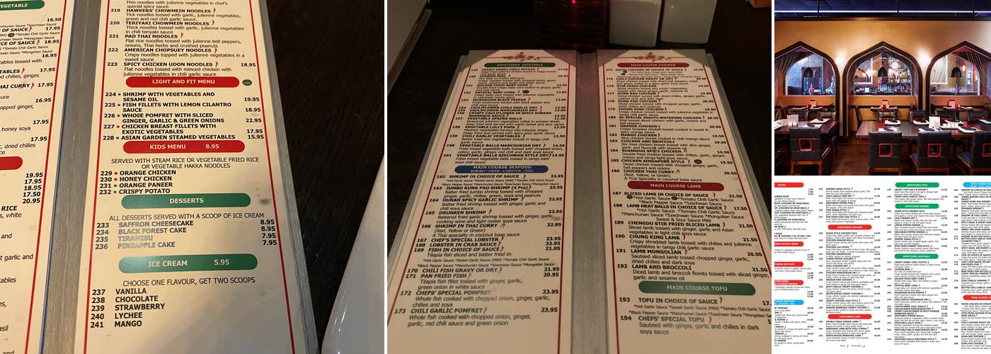 Bombay Chopsticks Menu