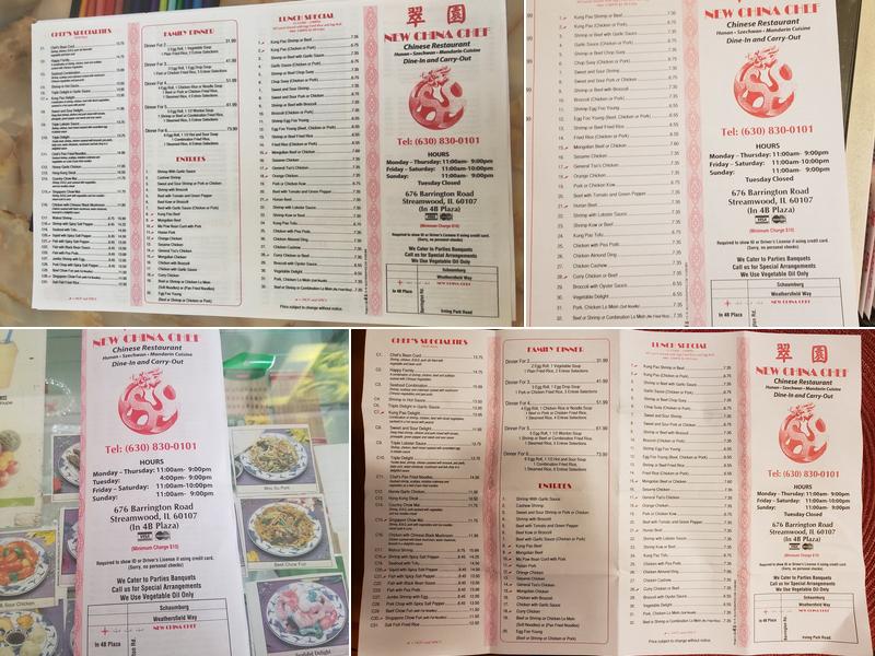 New China Chef Menu