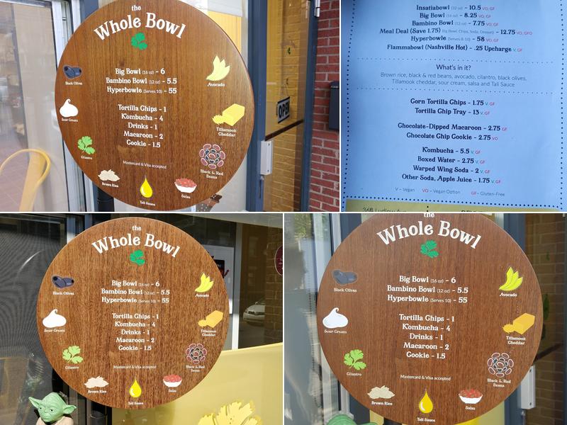 The Whole Bowl Cincinnati Menu