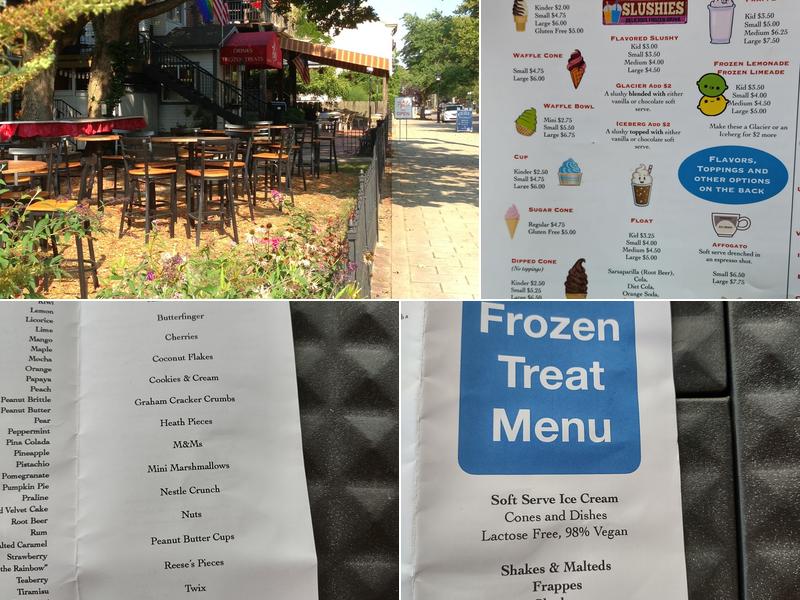 Piper's Ice Cream Bar Menu