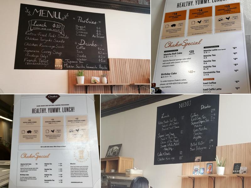 Chako Bakery Cafe Menu