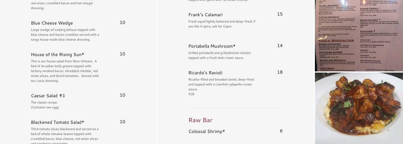 Dee Felice Cafe Menu