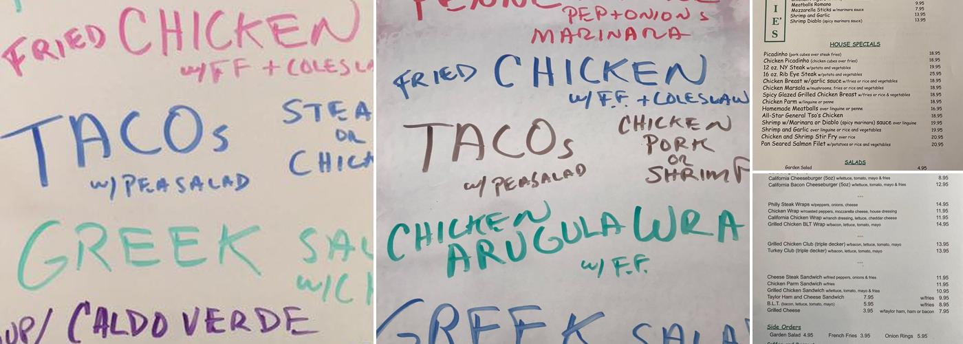 Vinnie's All Star Bar & Grill Menu