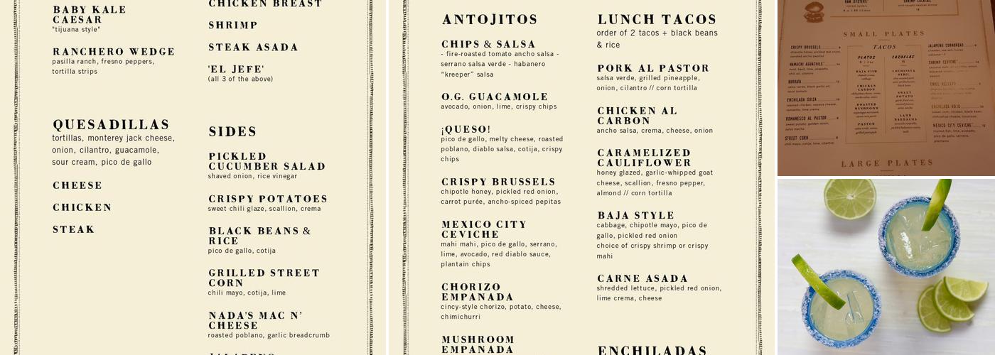 Nada Menu
