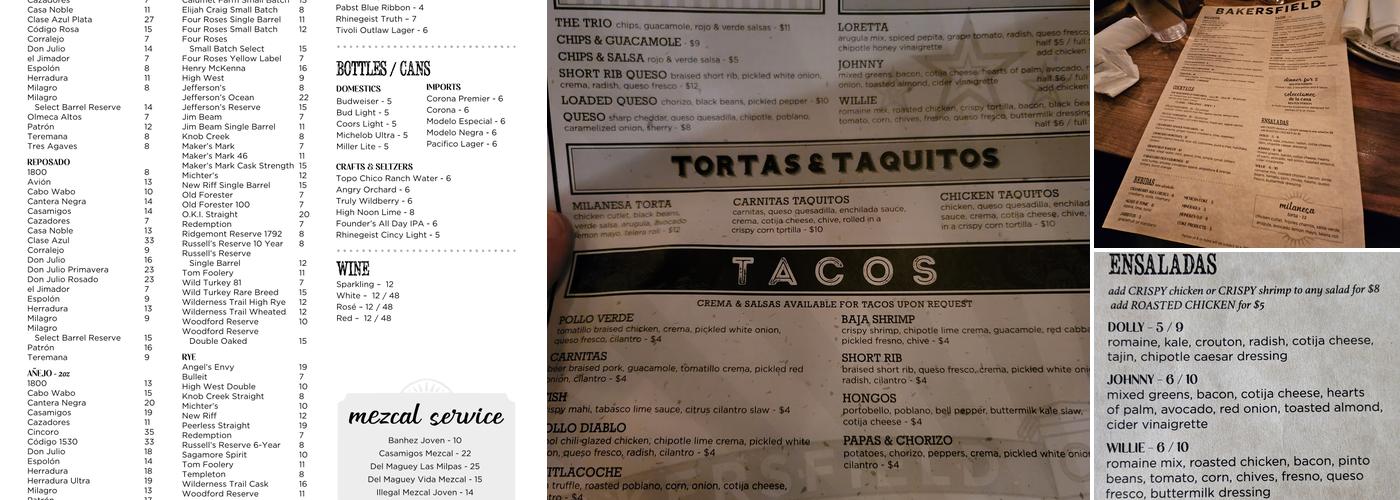 Bakersfield OTR Menu