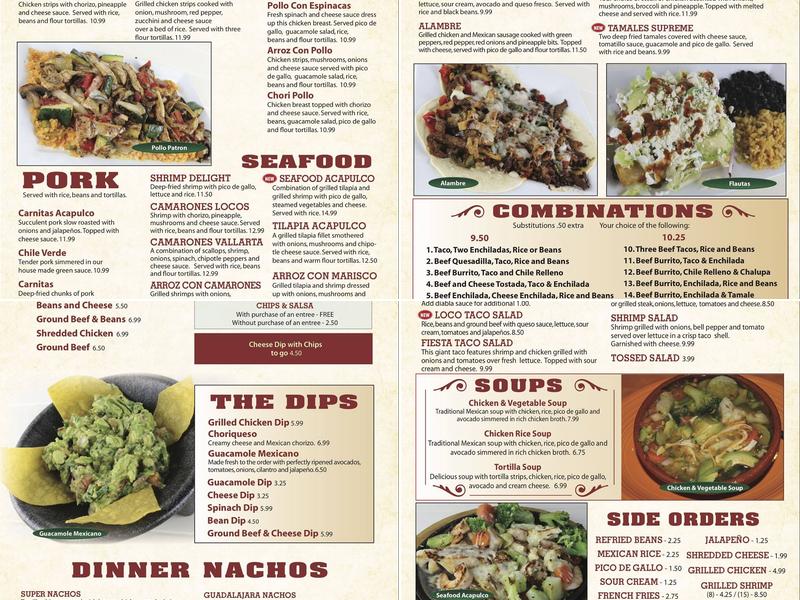 Acapulco Menu