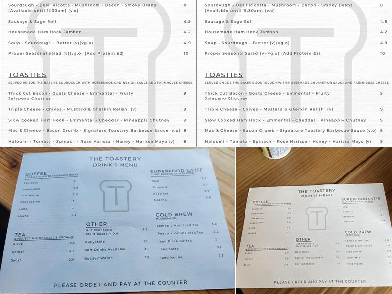 The Toastery Menu