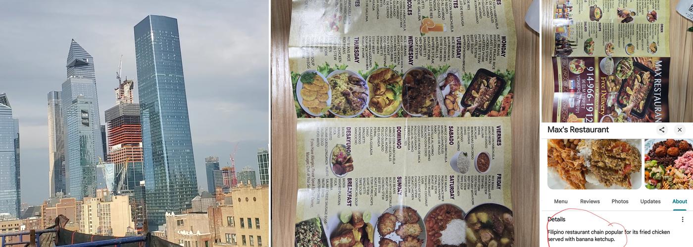 Max's Restaurant Menu