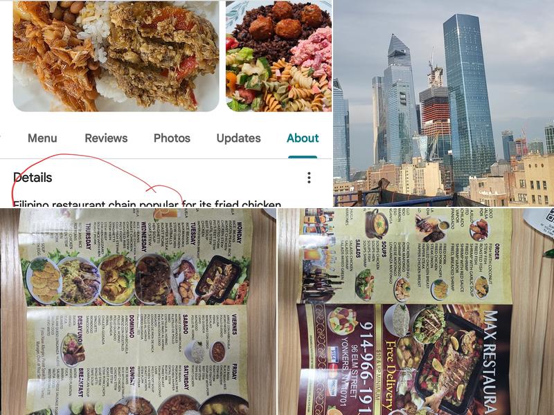 Max's Restaurant Menu