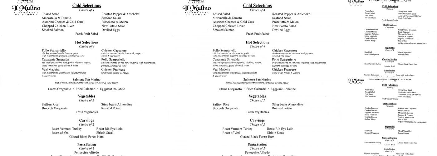 Il Mulino Menu