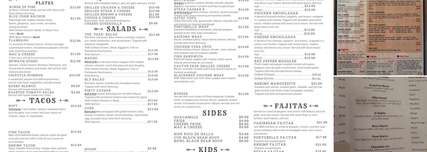 Cactus Pear Menu