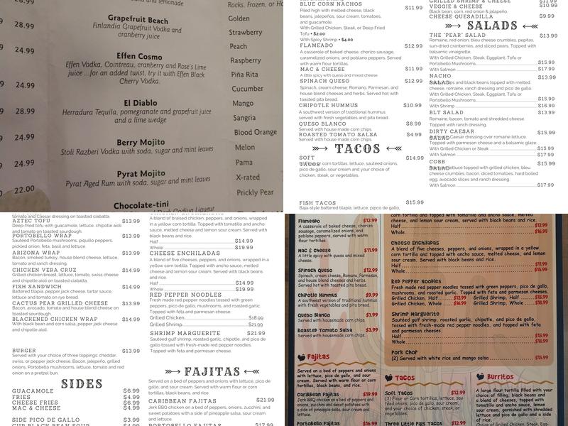 Cactus Pear Menu