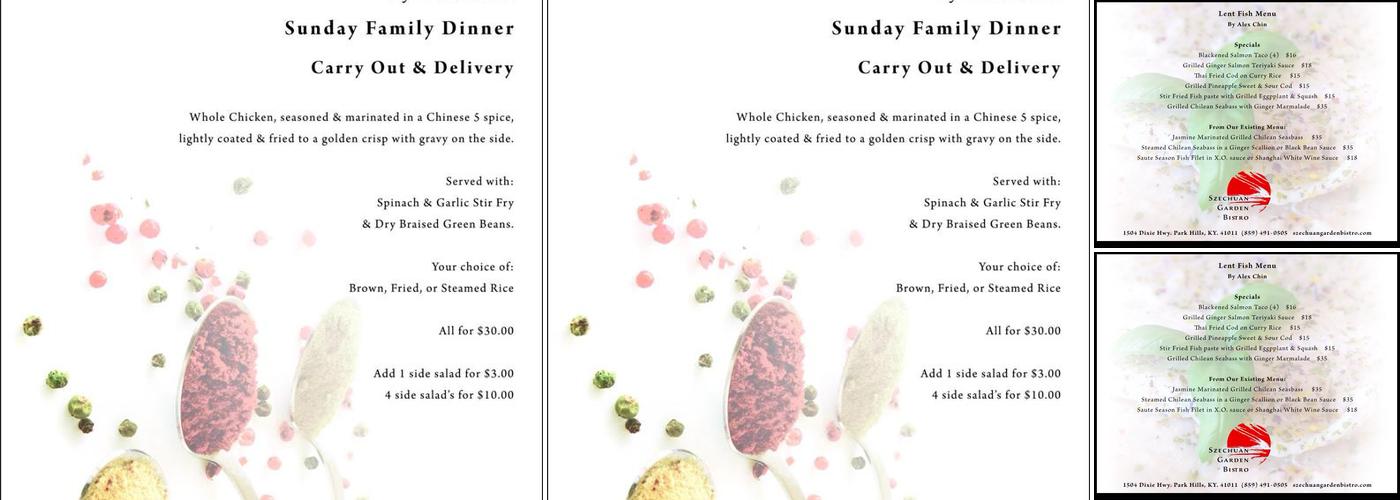 Szechuan Garden Bistro Menu