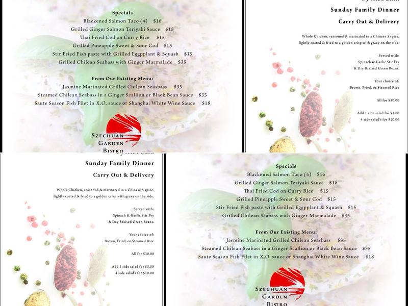 Szechuan Garden Bistro Menu