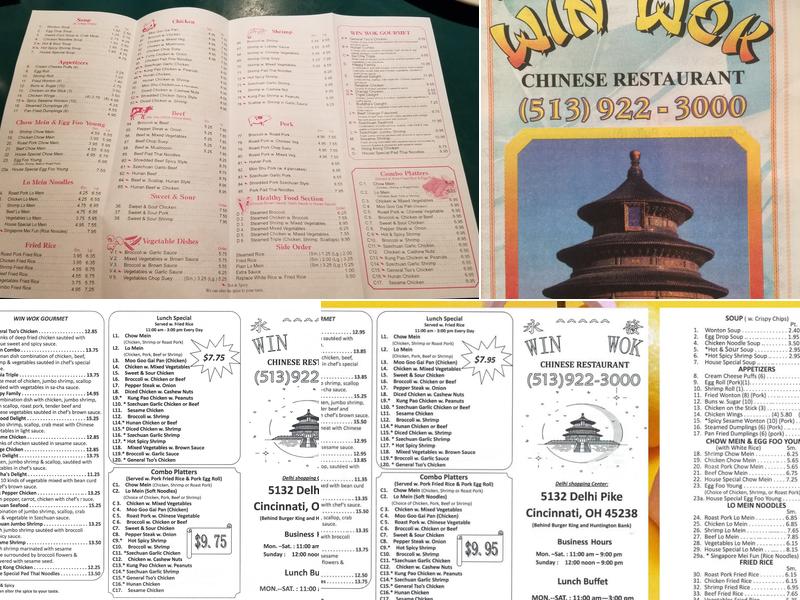 Win Wok Menu