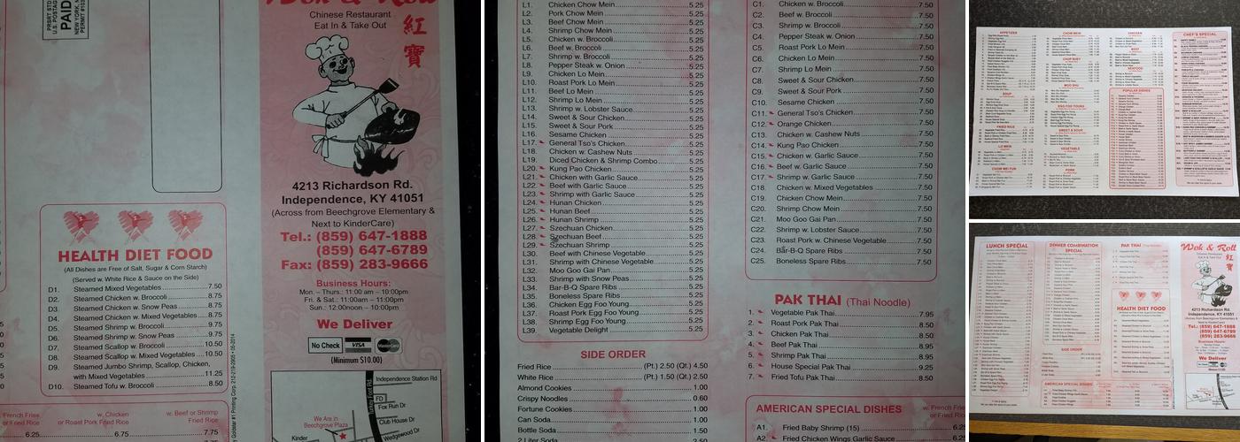 Wok & Roll Menu