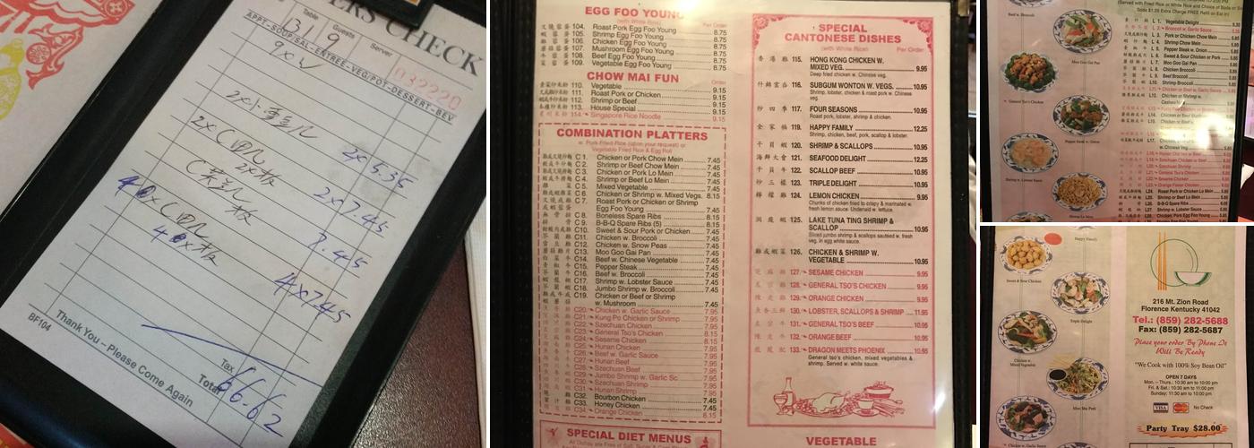 Chopsticks Menu