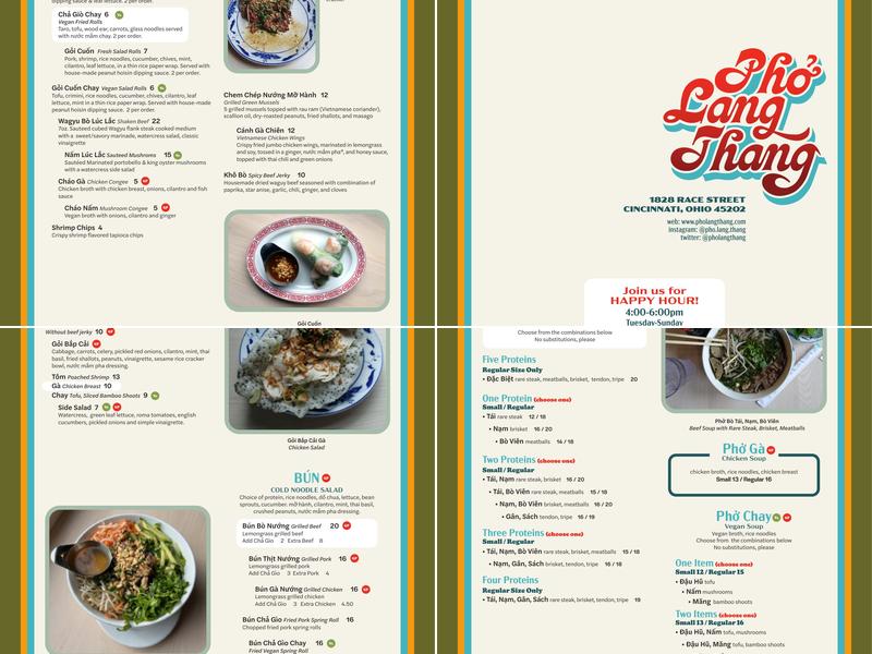 Pho Lang Thang Menu