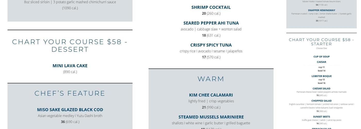 Chart House Menu