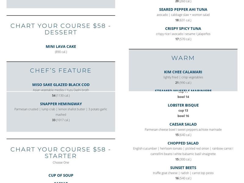 Chart House Menu