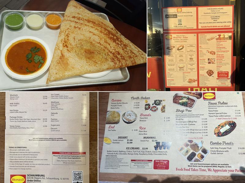 Honest Schaumburg Menu