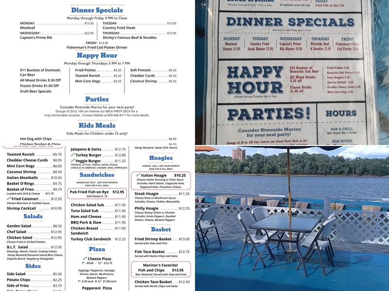 Riverside Marina Bar and Grill Menu