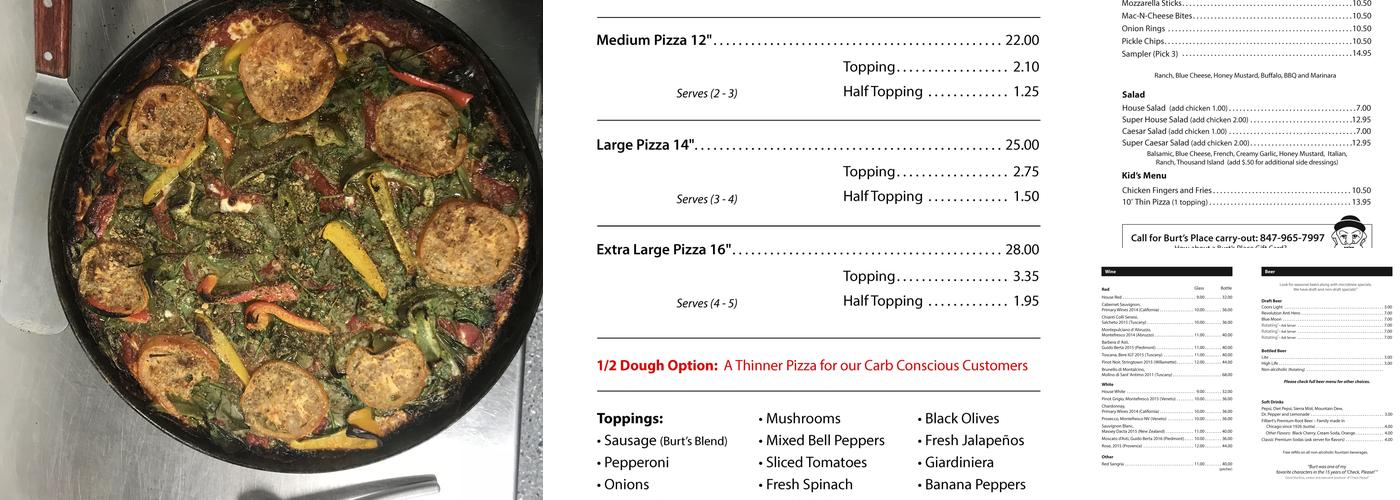 Burt's Place Menu