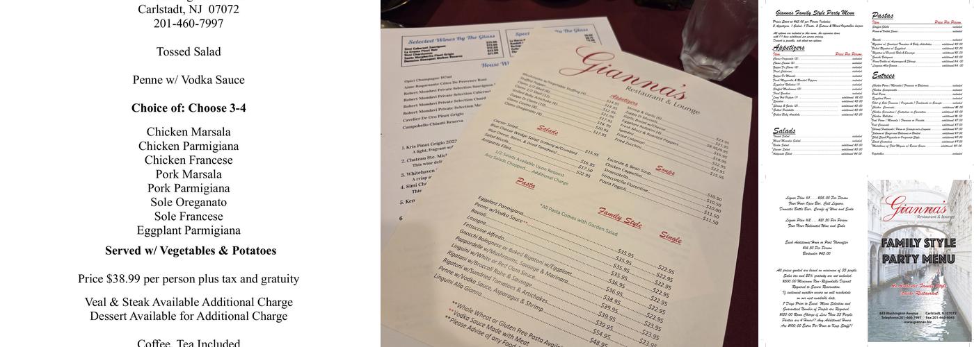 Gianna's Menu