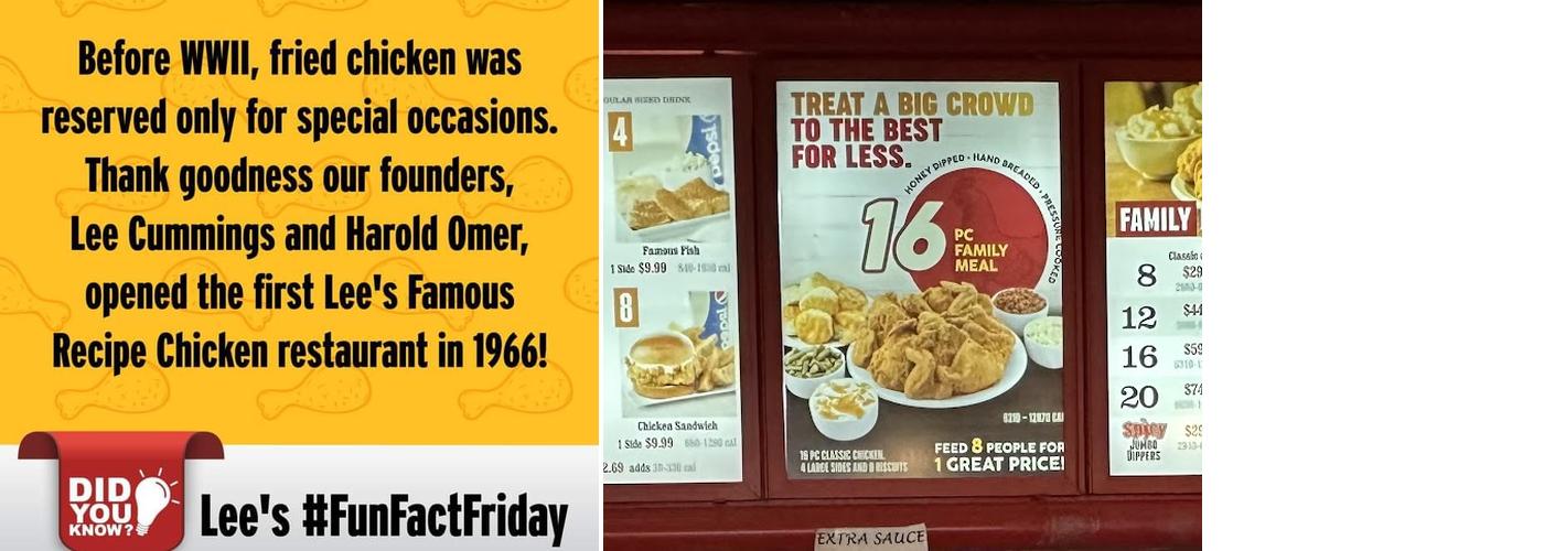 Lee's Famous Recipe Chicken Menu