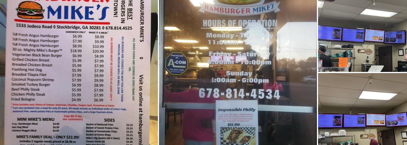 Hamburger Mike's Menu