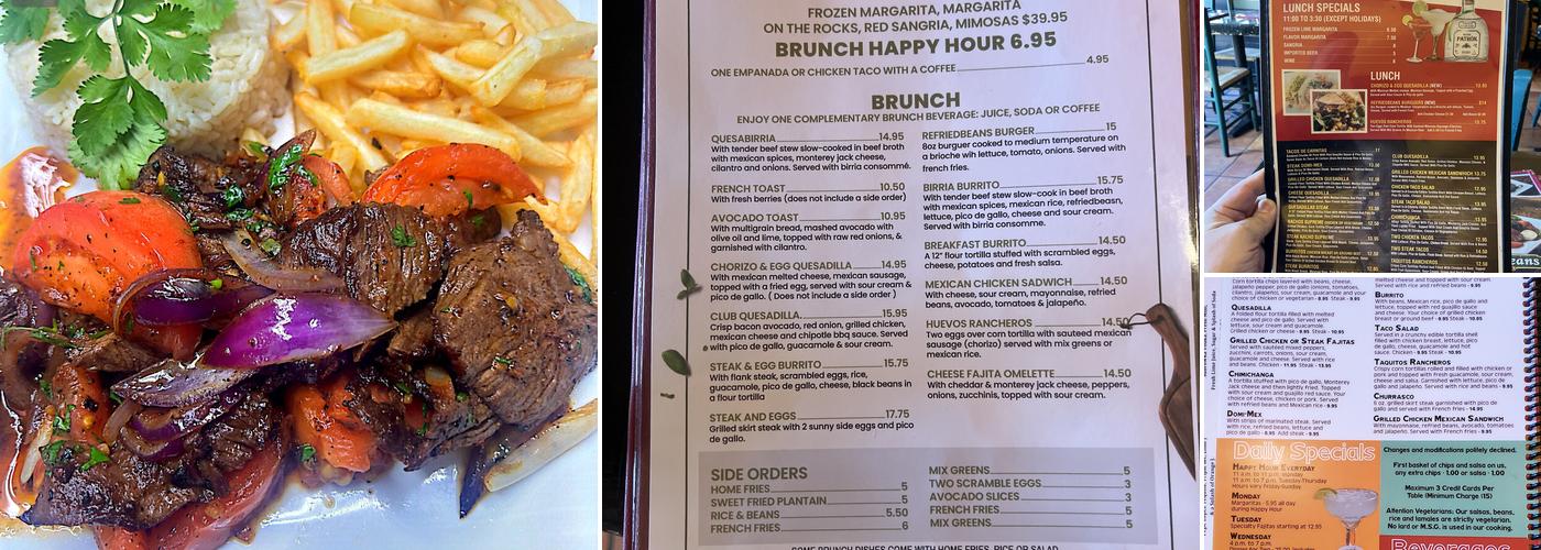 Refried Beans Menu