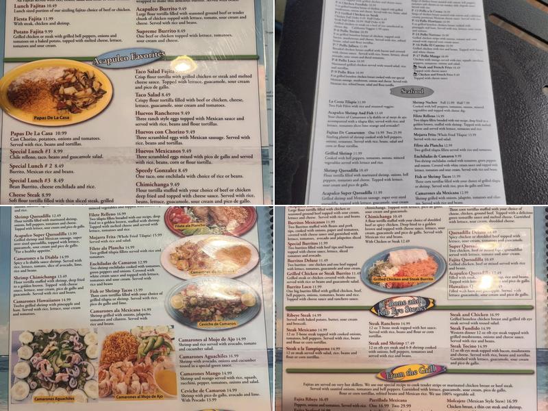 Acapulco Mexican Grill #2 Menu