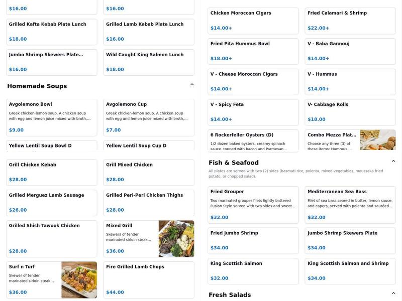 Fusion Restaurant & Bar Menu