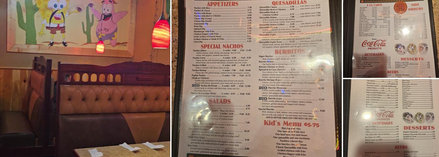 El Rey Azteca Menu