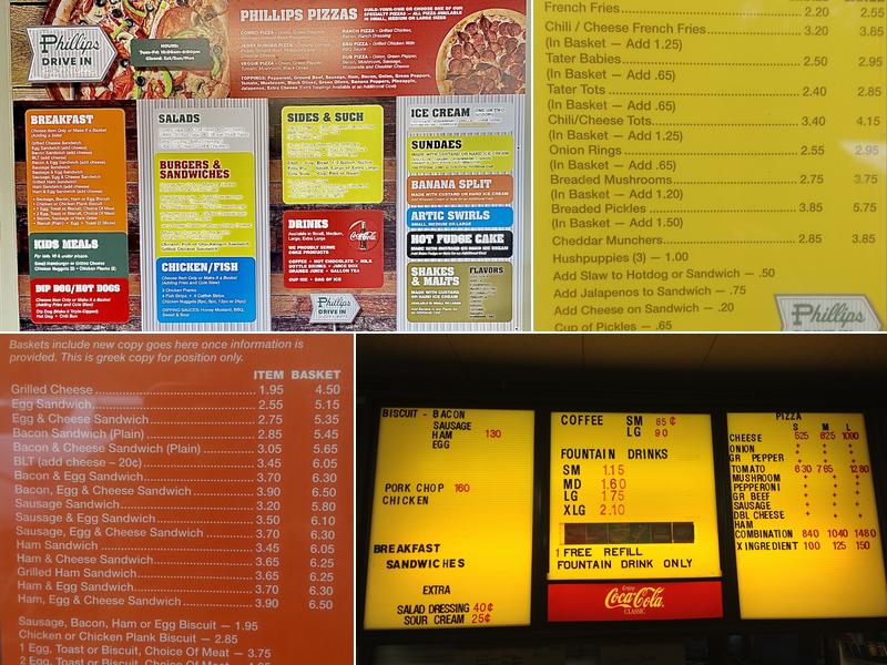 Phillips Drive In Menu