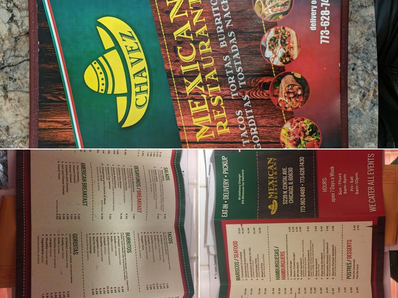 Chavez Restaurant Menu