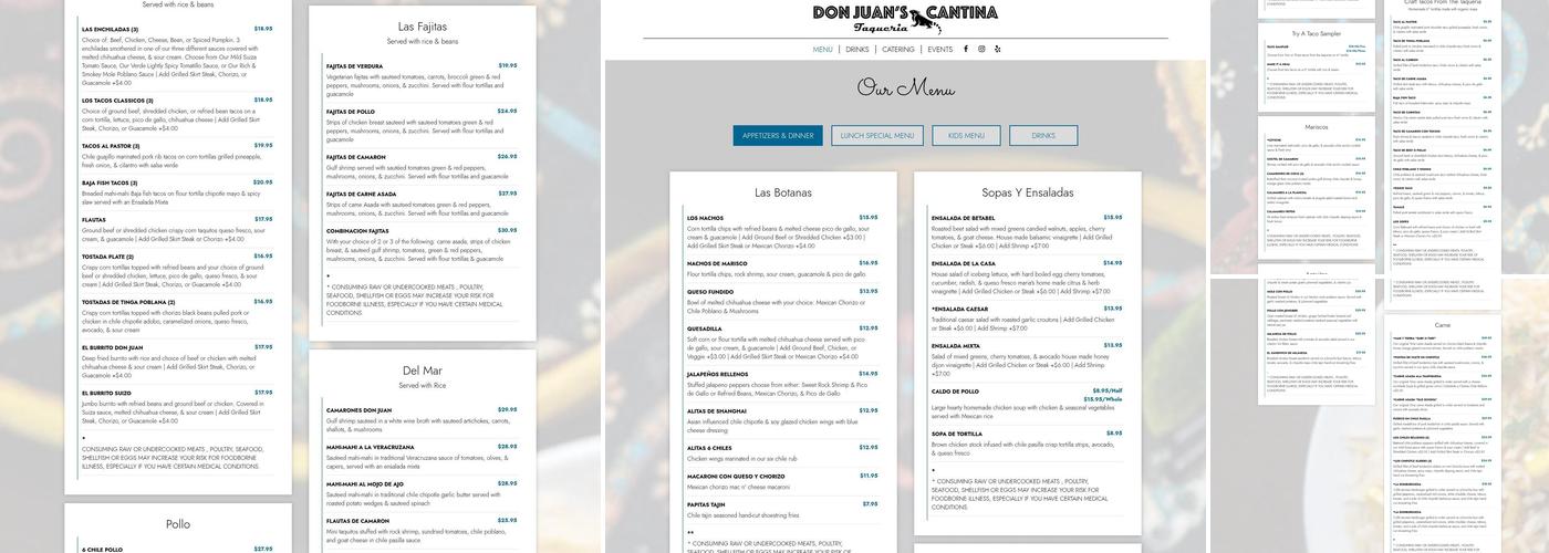 Don Juan's Cantina Menu