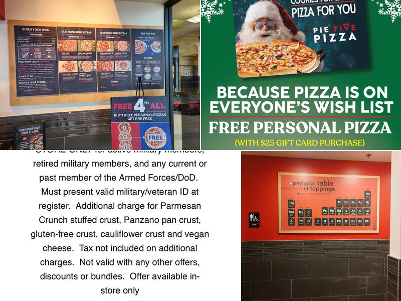 Pie Five Pizza Menu