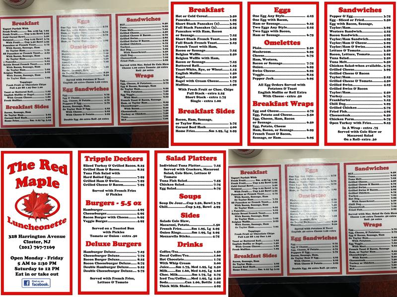 Red Maple Menu